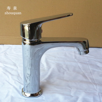 【寿泉水暖 全铜鸭头混水面盆单孔 新款卫浴脸盆冷热水龙头 配软管】价格,厂家,图片,水龙头/水嘴,南安市寿泉水暖洁具厂-